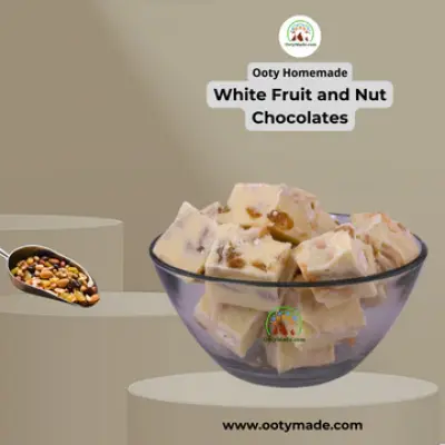 White Fruit and Nut Chocolates - Premium Ooty Homemade Chocolates with Nuts and Fruits